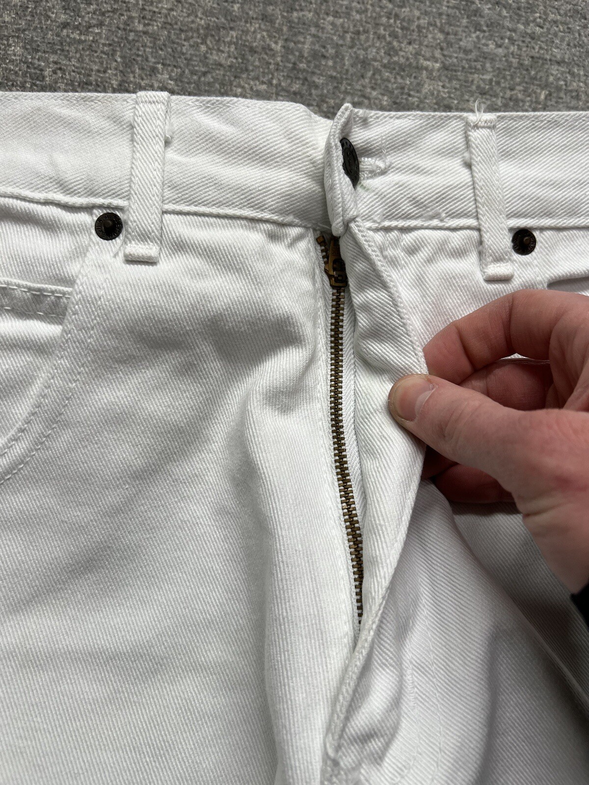 Vintage Solo Semore White Jeans Baggy Straight Leg Skater 28×29 USA Made