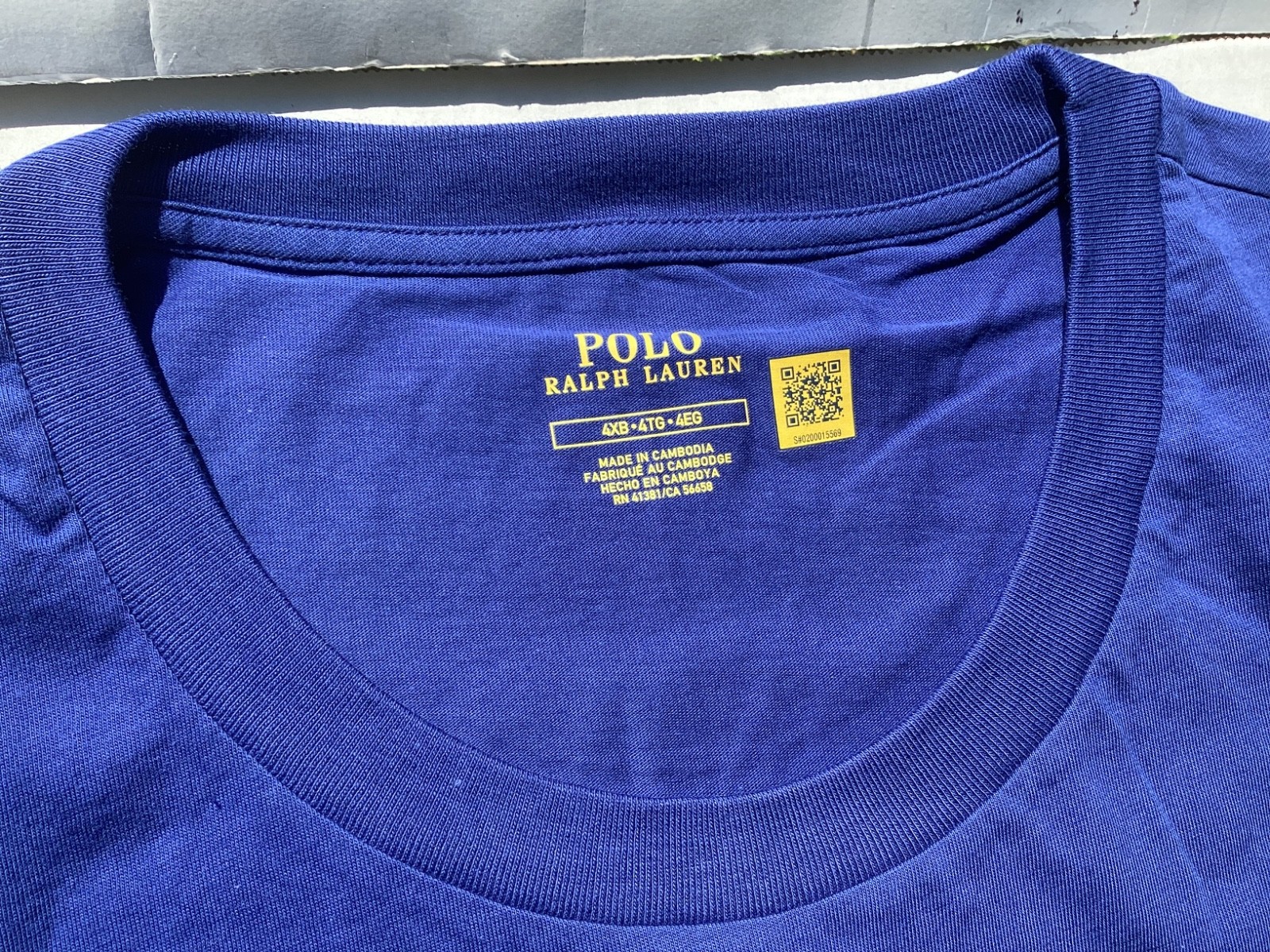 Men’s Size 4XB Polo Ralph Lauren short sleeve T-shirt crew neck Royal Blue