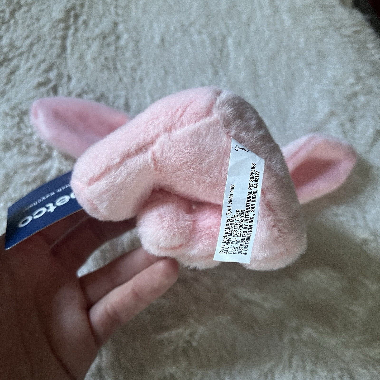 Pink Bunny Plush Key Chain Keyring Unisex Animal Theme