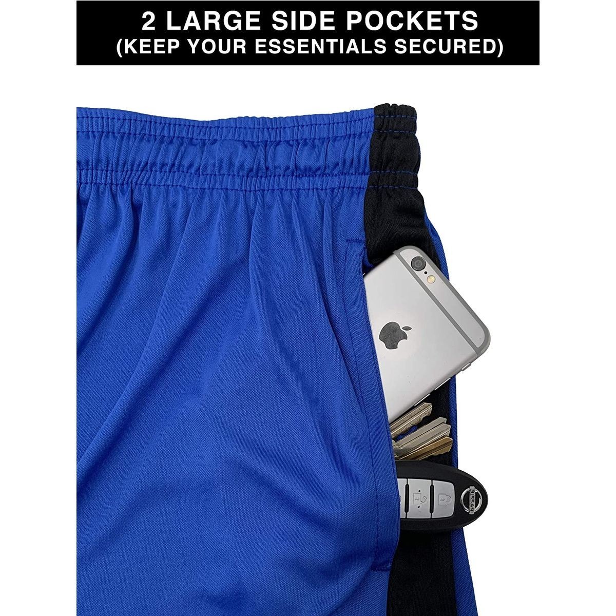 {5-Pack} Men’s Active Athletic Moisture Wicking Performance Shorts (S-3XL)