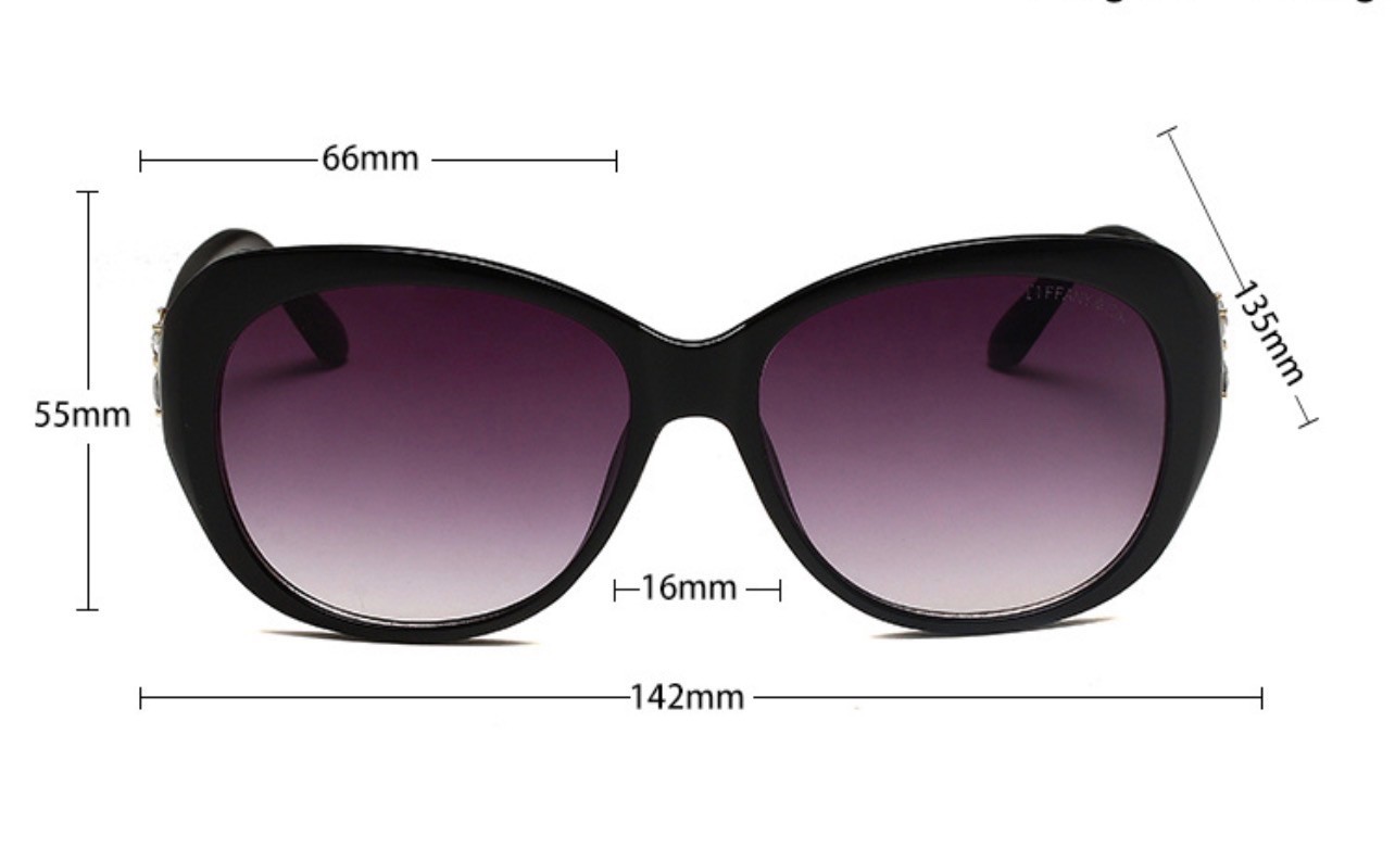 Tiffany & Co – Black and Blue gradient Sunglasses W/Flower TF4048 rare color ￼