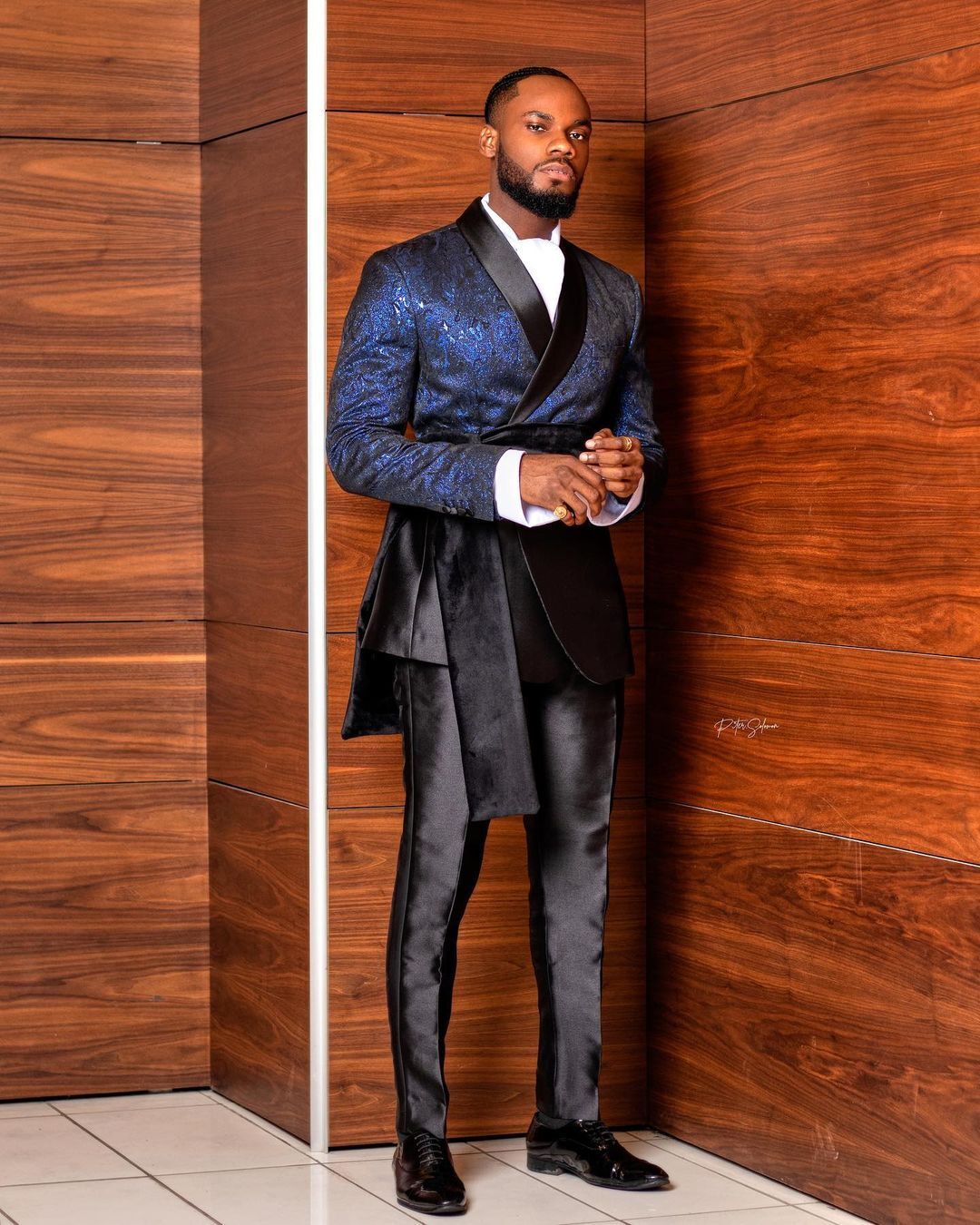 Men’s Royal Satin Suits Jacket with long Cape Fashion Formal Party Wear 3 Pieces