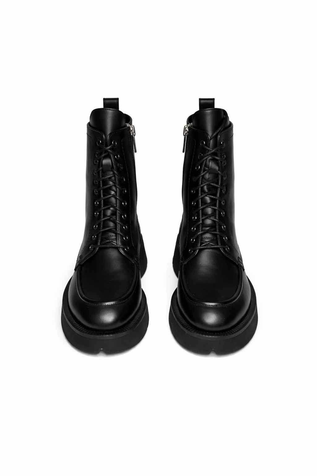 La Canadienne Benlace Black Leather Lace-Up Combat Boots Waterproof Women’s…