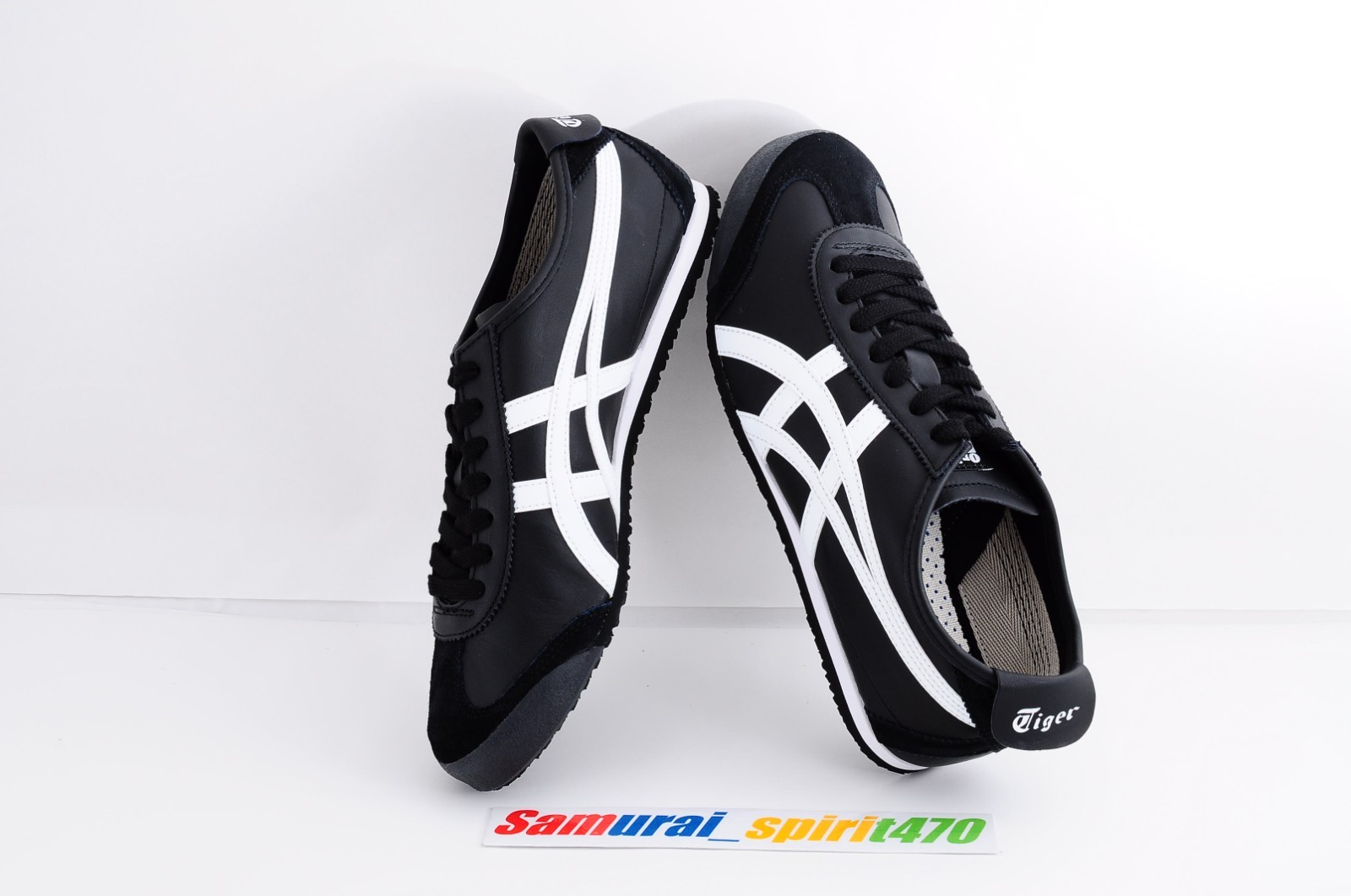 Onitsuka Tiger Genuine MEXICO 66 1183C102 BLACK /WHITE US Buyer No Import duties