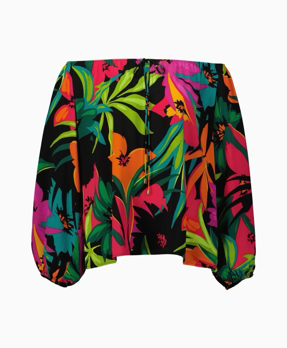 Joseph Ribkoff Size 4 Multi Color Tropical Print Flared Blouse Women’s NWT $195