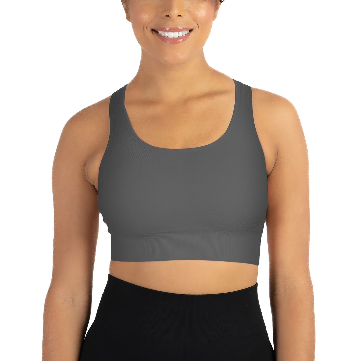 Member’s Mark Seamless Racerback Sports Bra Size XXL Charcoal