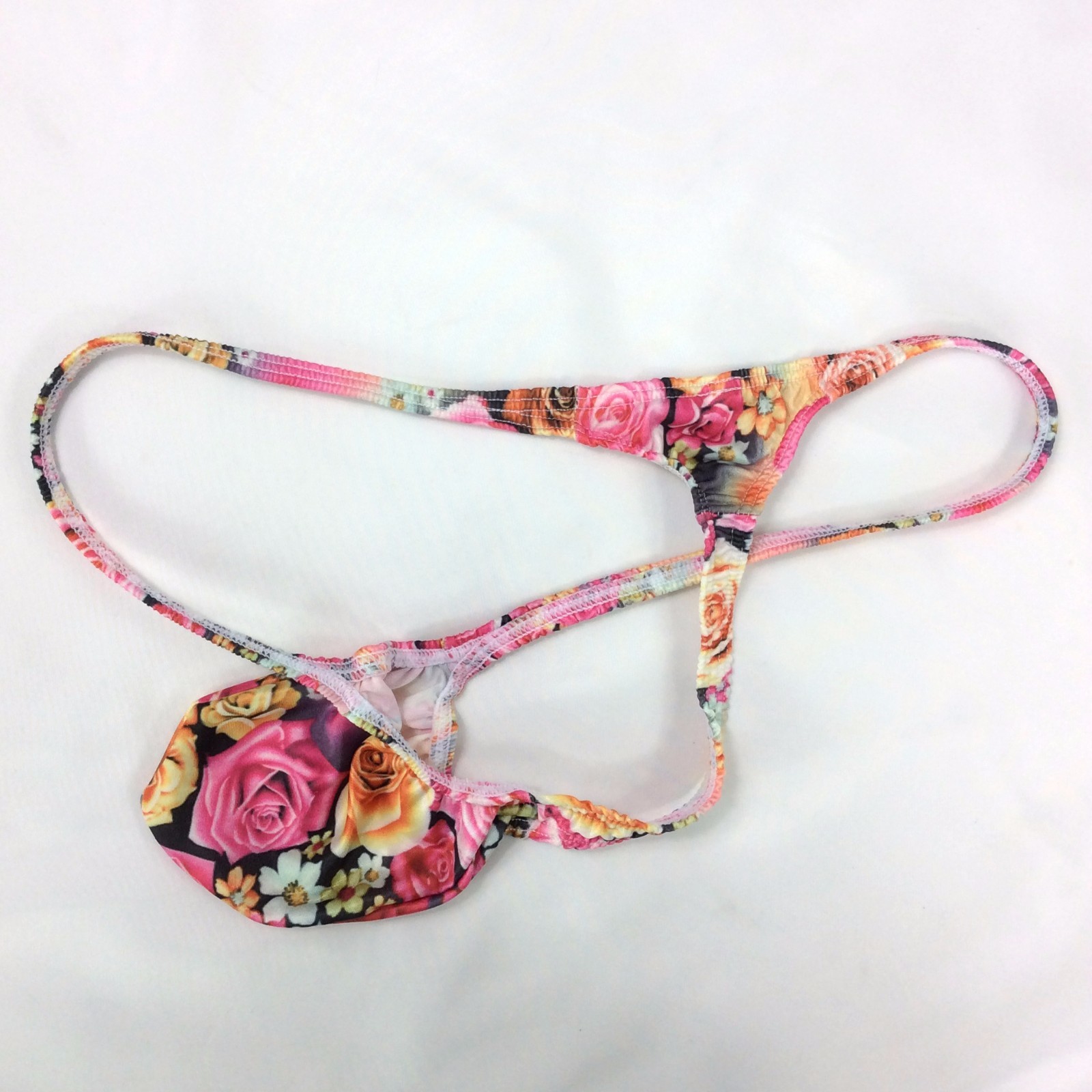 K403 P Sexy Mens String Thong Grape Smugglers Contoured Pouch Pink Floral Print