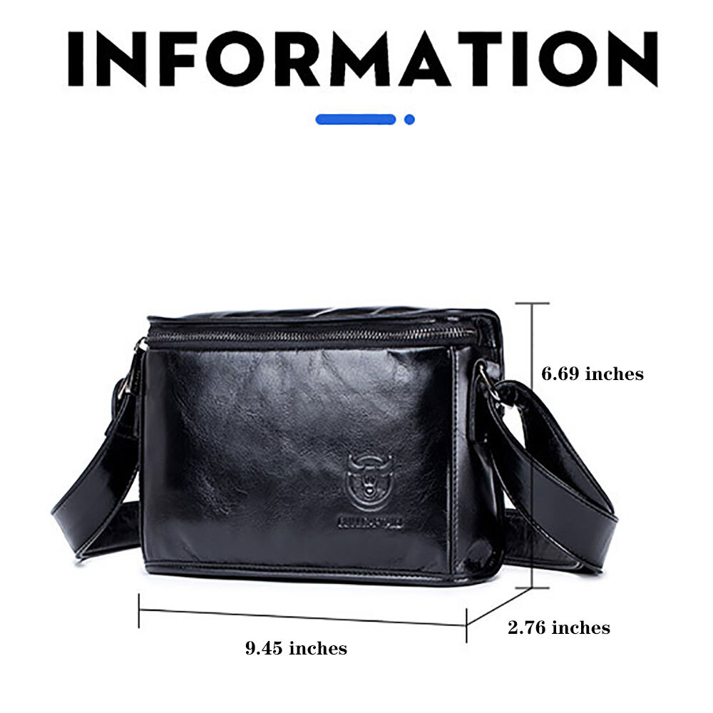 Retro cowhide leather men’s shoulder bag cell phone bag ipad crossbody bag
