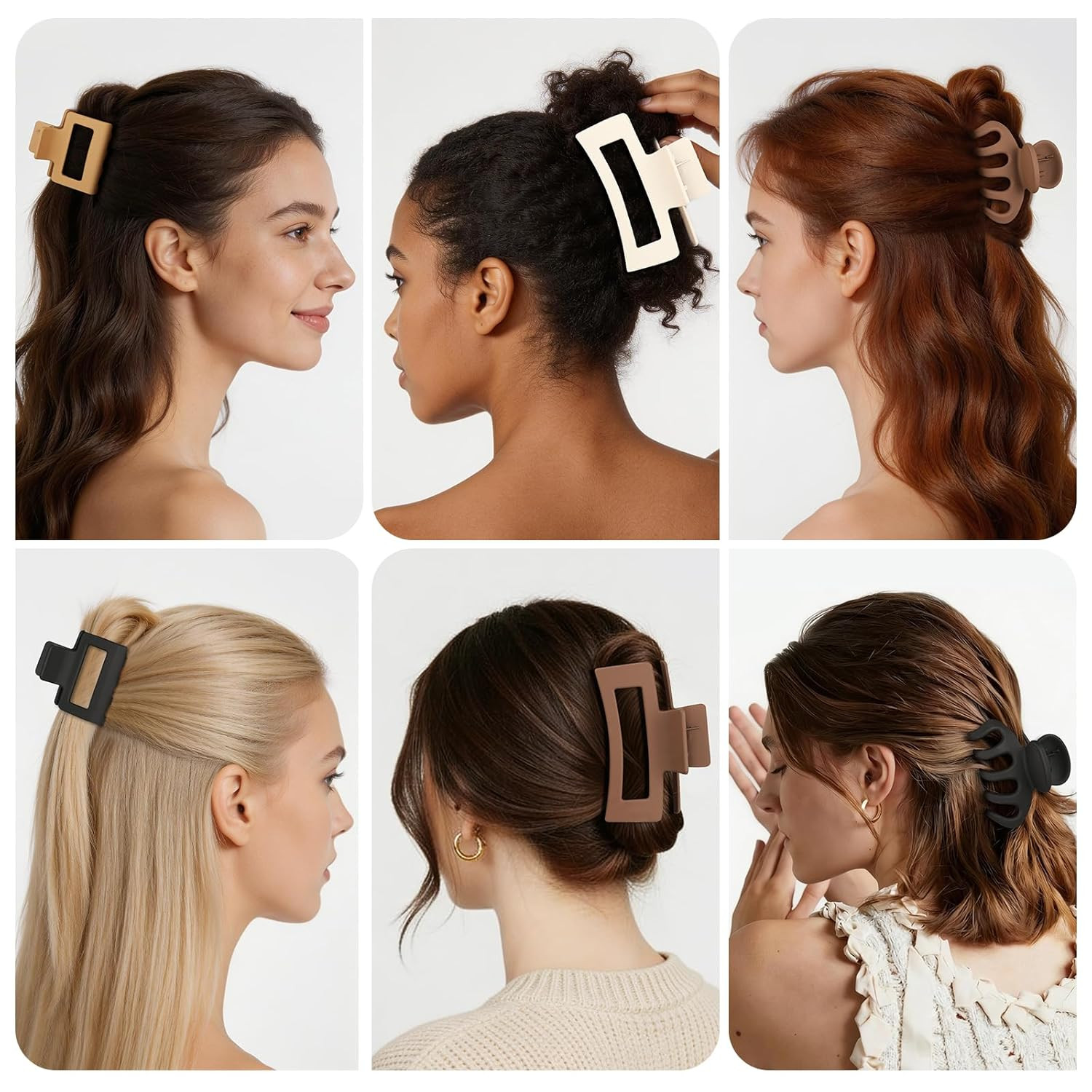 Small Medium Claw Clips for Women, 3 Styles Hair Clips for Thick and Thin Hair,