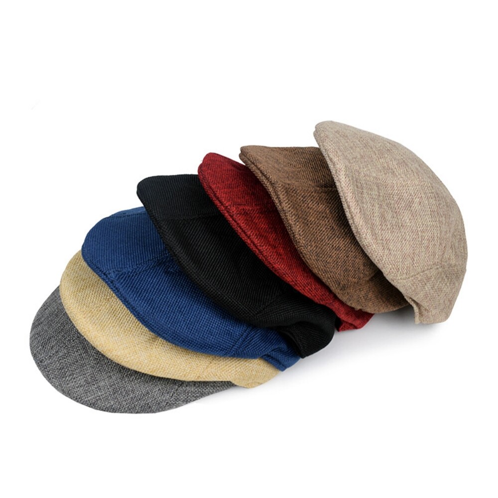 Woven Flat Gatsby Cap Mens Summer Sun Flat Cabbie Newsboy Ivy Hat Golf Driving