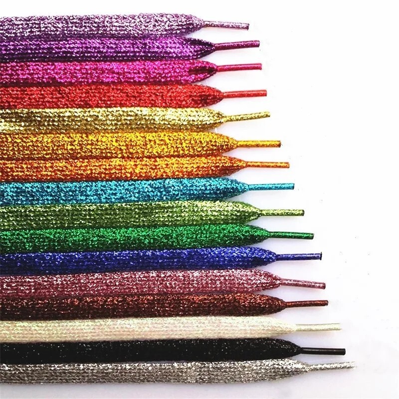 1 Pair Colorful Laces Multicolor Gradient Print Flat Canvas Shoe Lace Shoes 47″