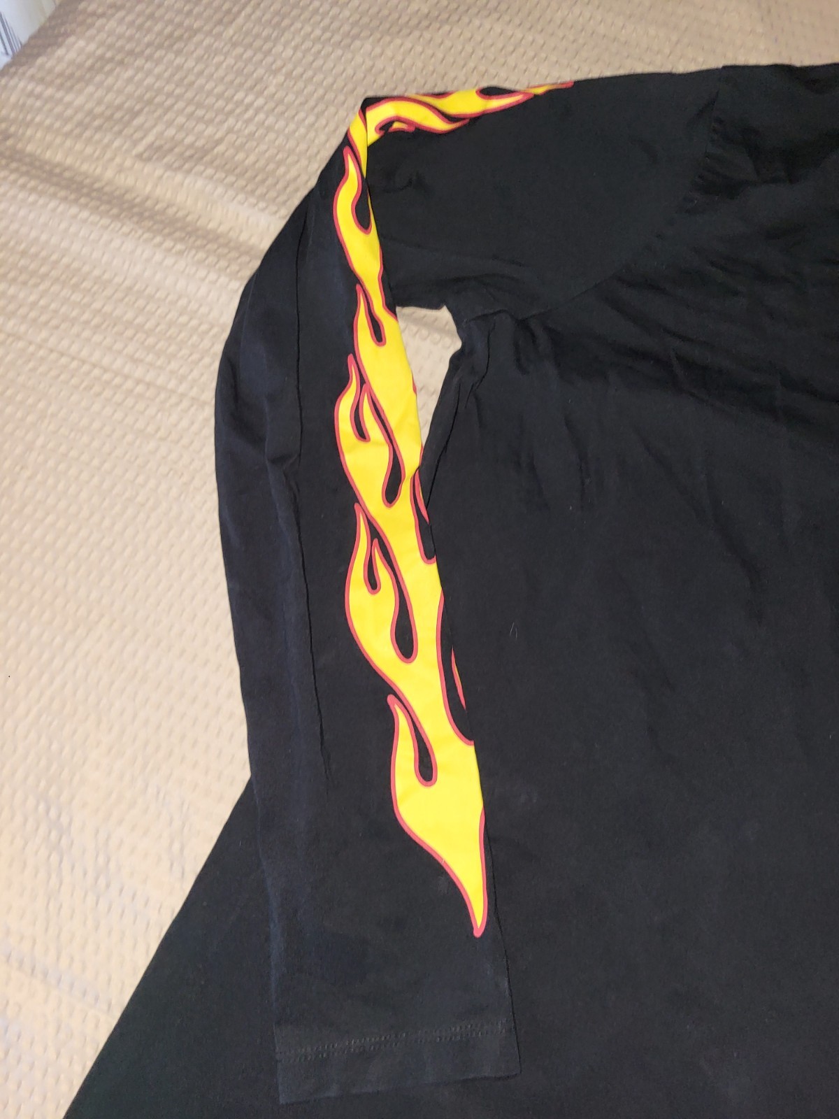 Prozis Men’s Hot Rod Long Sleeve Flame Graphic T-Shirt Tee Black Size Large