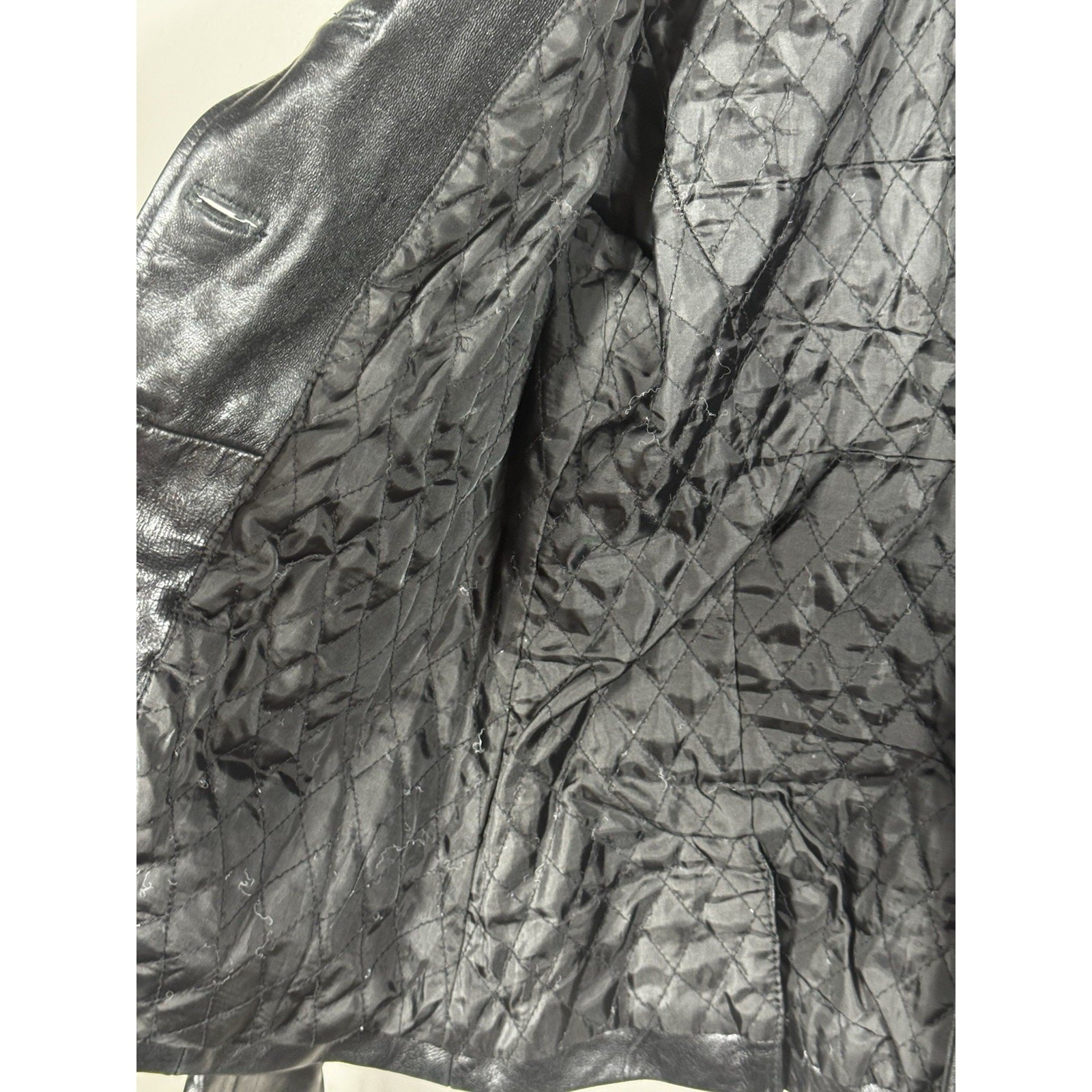 Vtg Superior NY Collection Black Leather Jacket Women’s L Quilted Lining USA