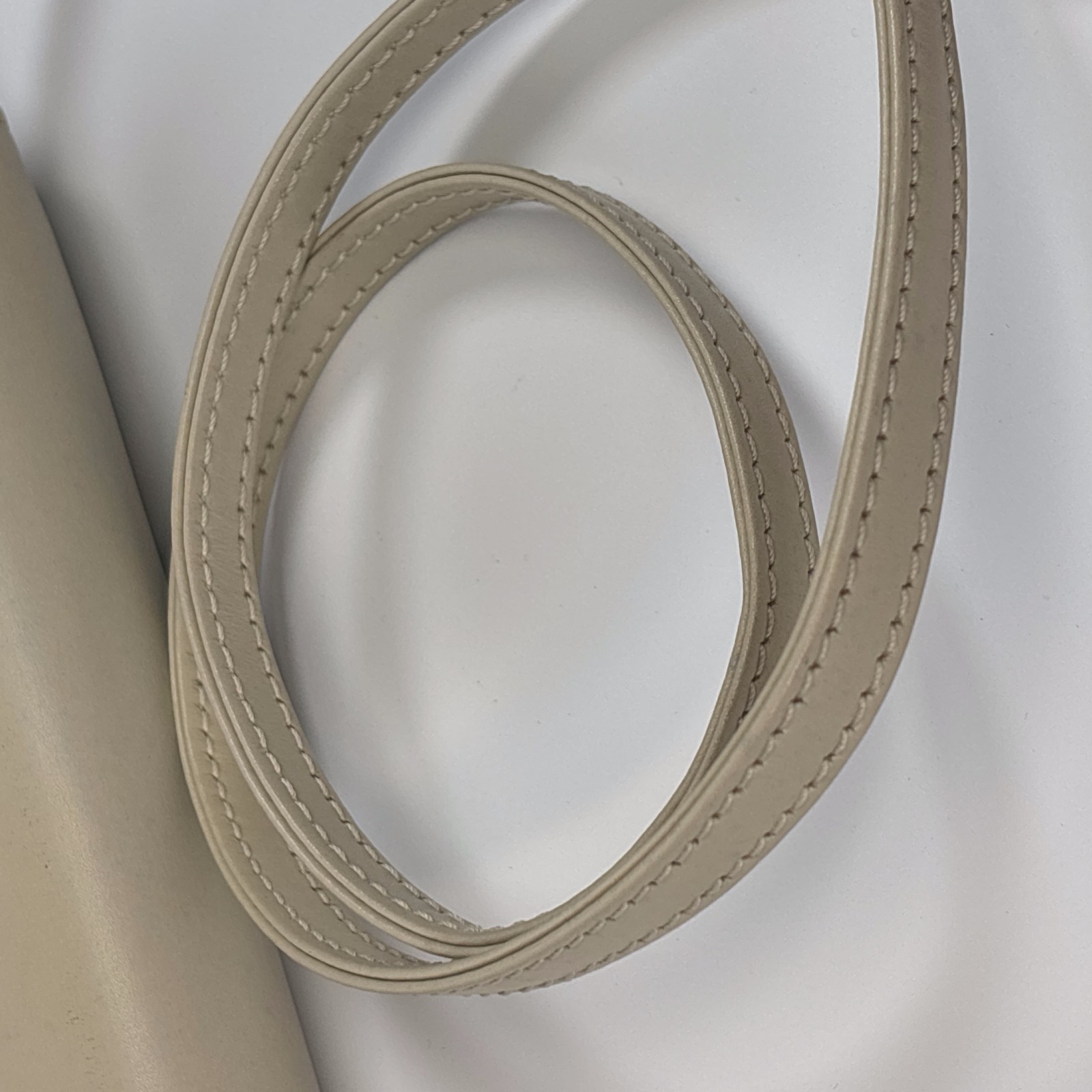 CELINE Leather Shoulder Bag Triomphe Beige Clutch From Japan