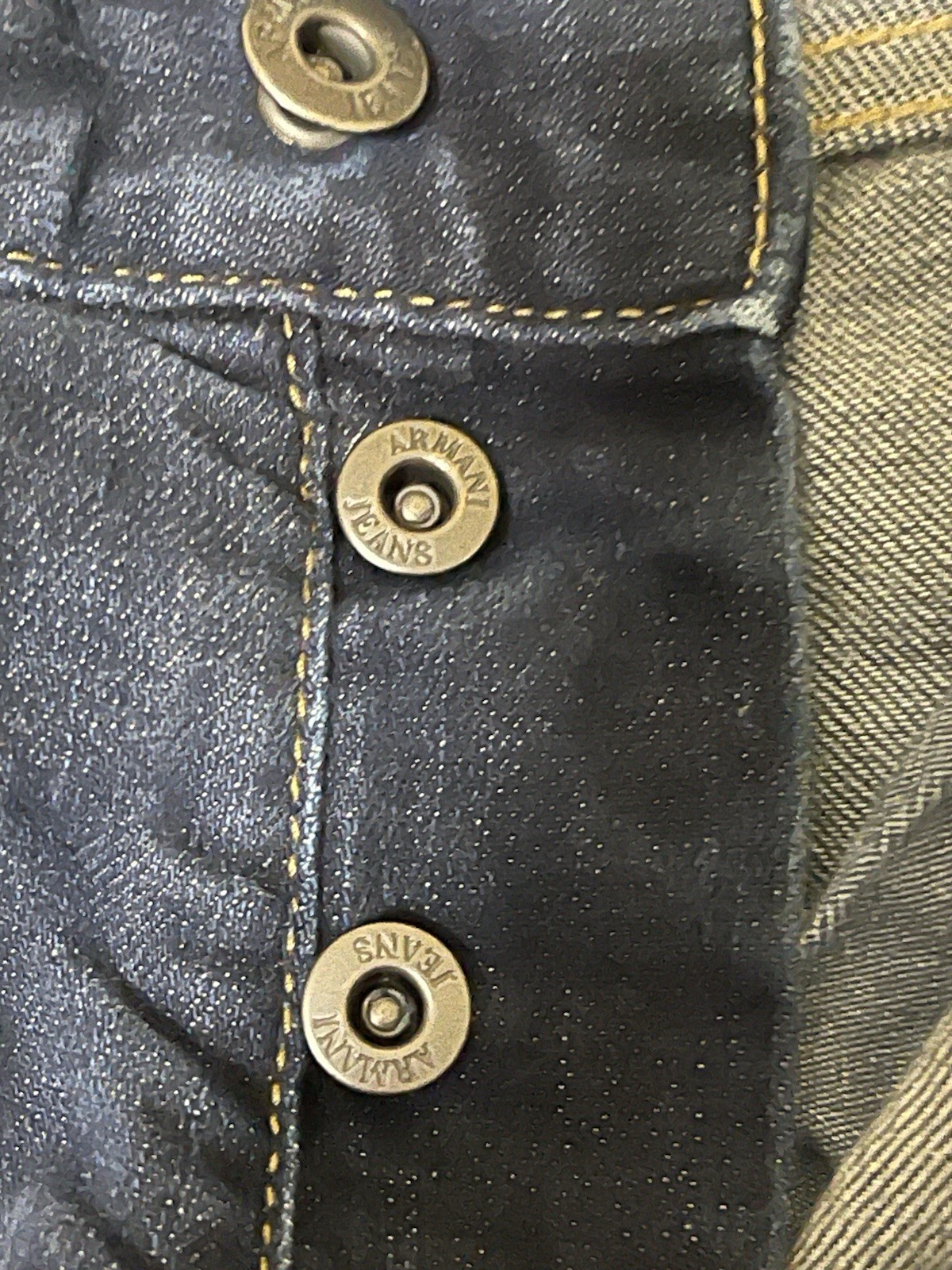 Armani Jeans Men’s Dark Wash Blue Straight Leg Regular Fit Mid Rise Denim