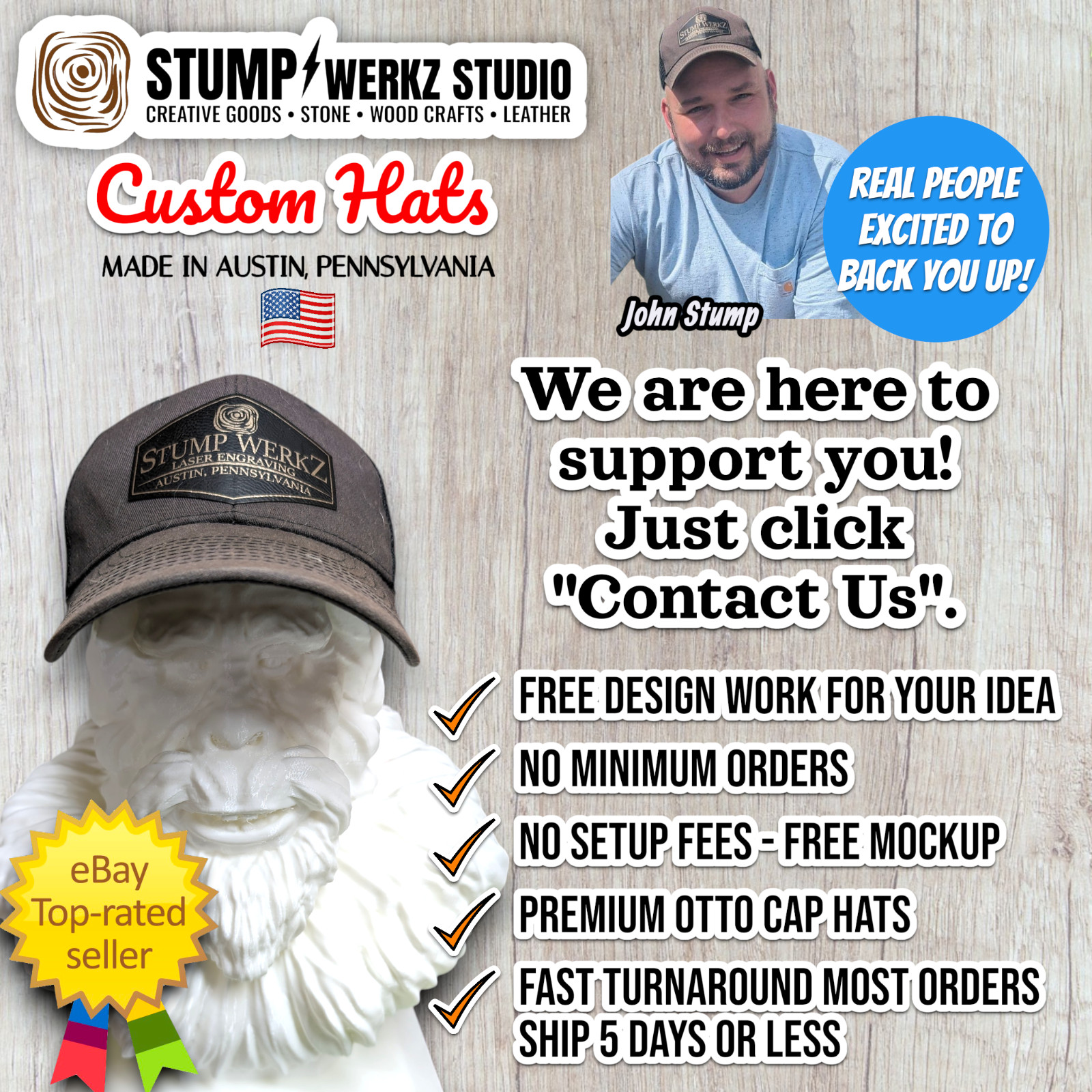 Custom Hat Trucker Hat Baseball Cap Personalized Your Logo or Art Design