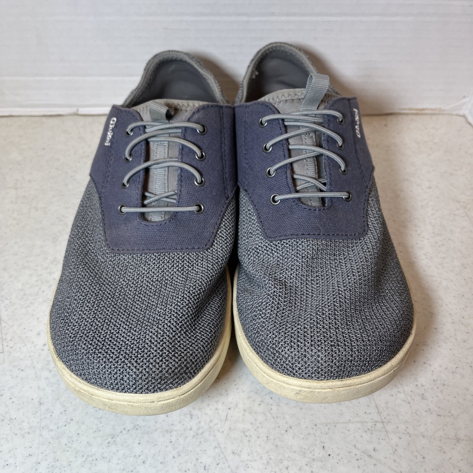 OluKai Nohea Moku Shoes Mens Size 9 Gray Canvas Sneakers