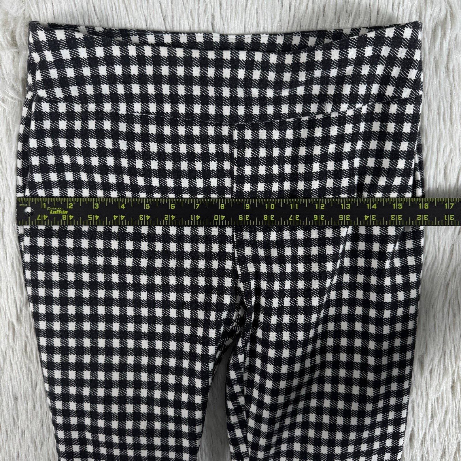 Chico’s Black White Checkered High-Rise Skinny Ankle Pants Women’s Size 00 US 2