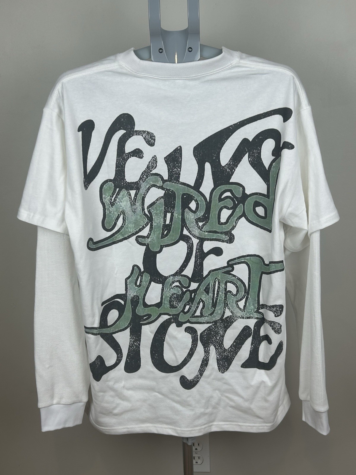 Streetwear Men’s Long Sleeve T-Shirt White L/XL Thermal, Y2K Streetwear