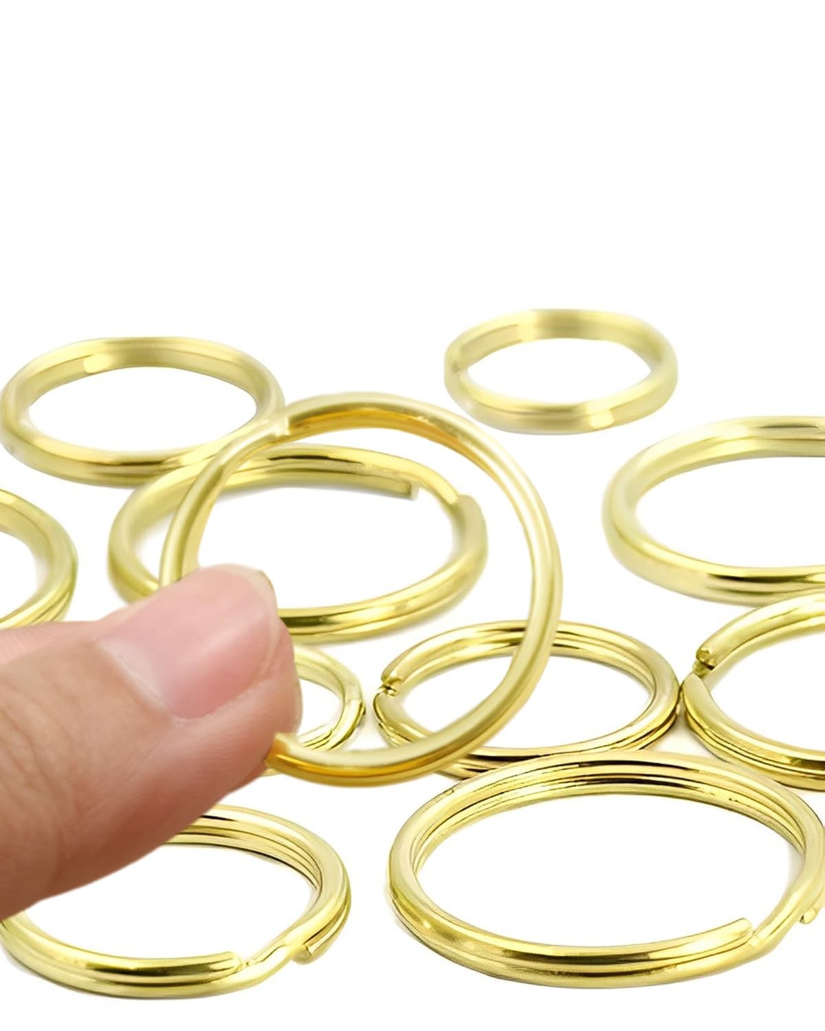 Bluemoona 10 Pcs – Brass Round Edged outside dimensions :20mm(3/4″), Gold