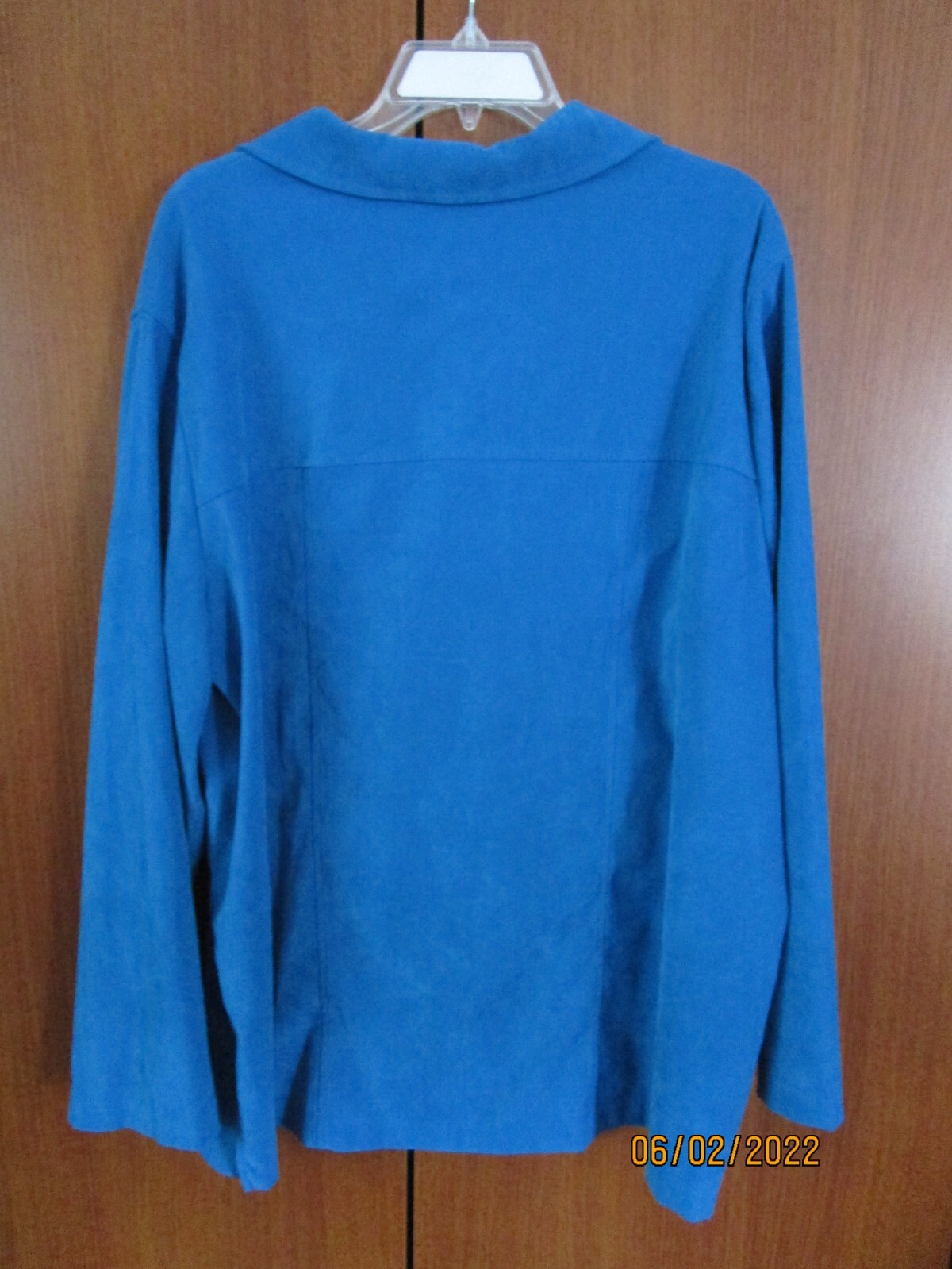 Sag Harbor Blue Blouse Jacket Sz 20 W Polyester Spandex Bust 52 Length 29 in