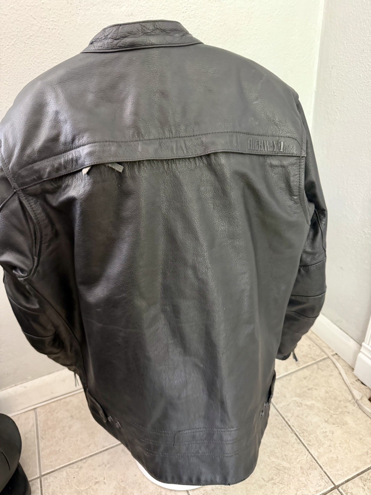 Vintage German Highway 1 Buffalo Leather Motorcycle Jacket Men’s US 44 / EU 54