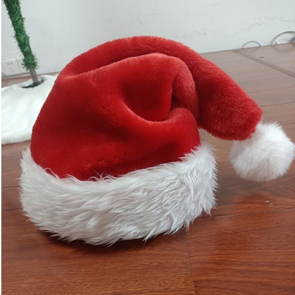 Christmas Santa Claus Cap Adult Christmas Holiday Hat Thickened Santa Claus Hat