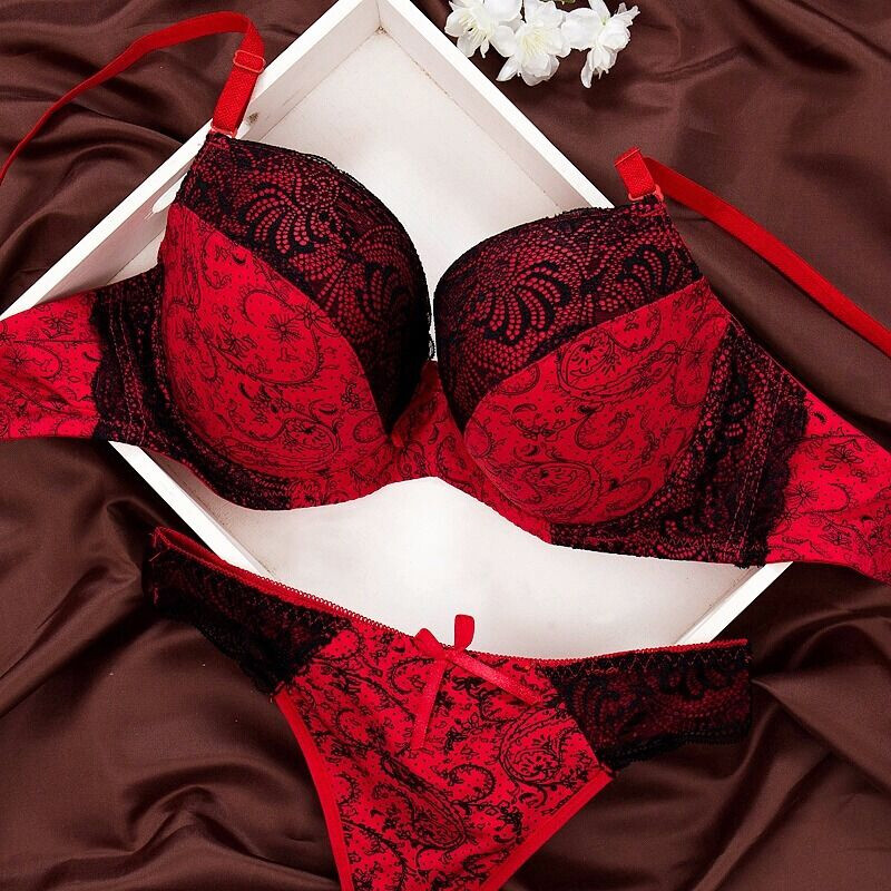UK Ladies Sexy-Lingerie and Thong set Push Up Bra+Panties Set Bralette Brassiere