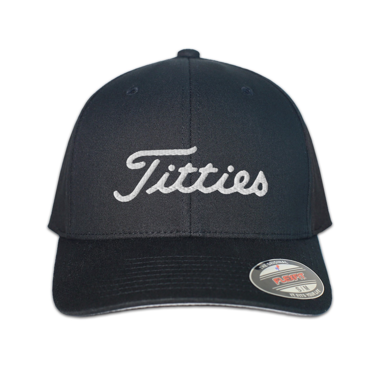 Titties Embroidered Logo FlexFit Hat Golf Hat Funny Adult Dad’s Golf TTs Gift