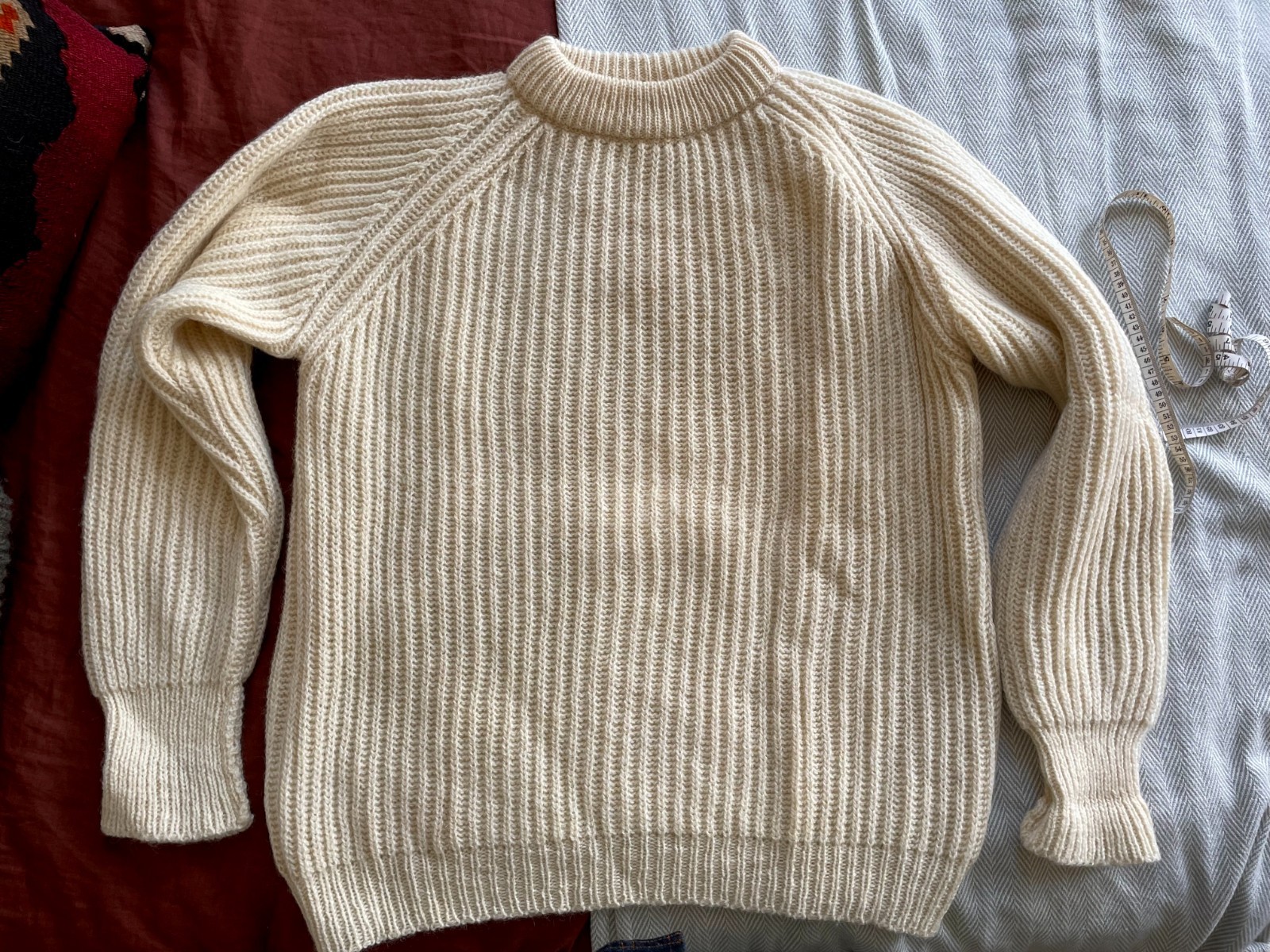 Vintage Peter Storm Fisherman Wool Knit Sweater Ecru Great Britain Mock Neck, M