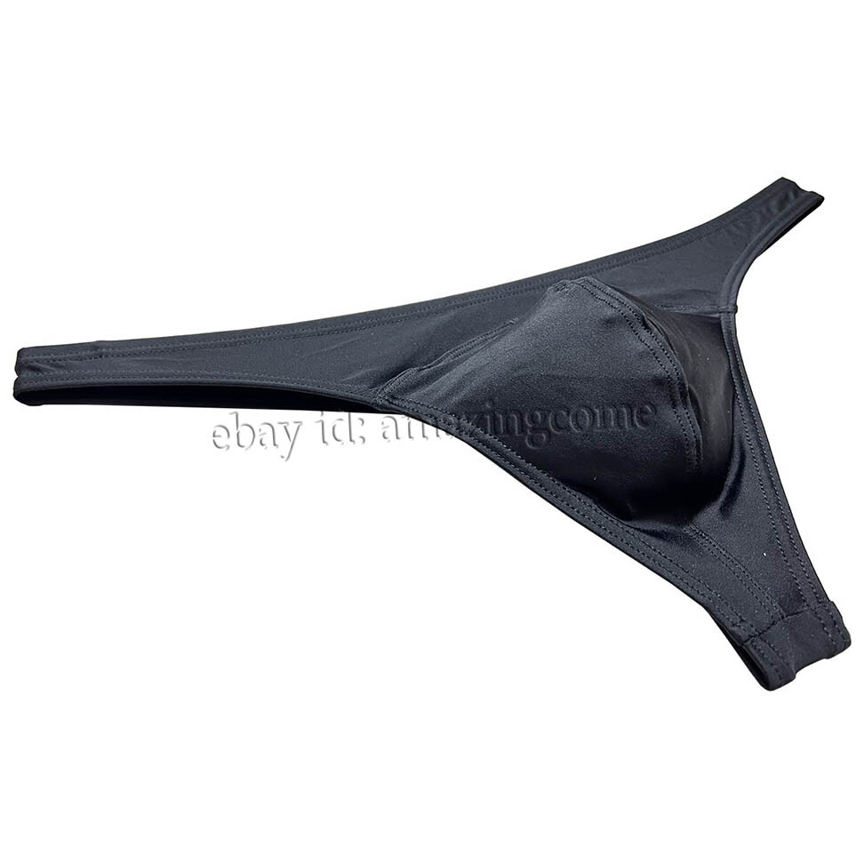Men’s Matte Swimming Cloth T-back Smooth Thong Underwear Elastic Bikini Tangas