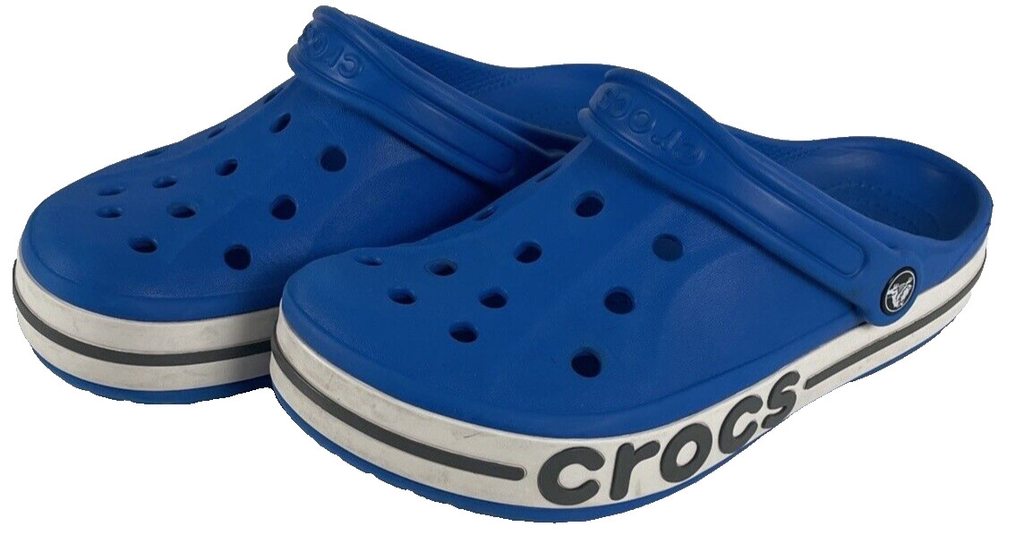 Crocs Sandals Adult Unisex Womens 8 Mens 6 Bayaband Blue Slide Great Condition