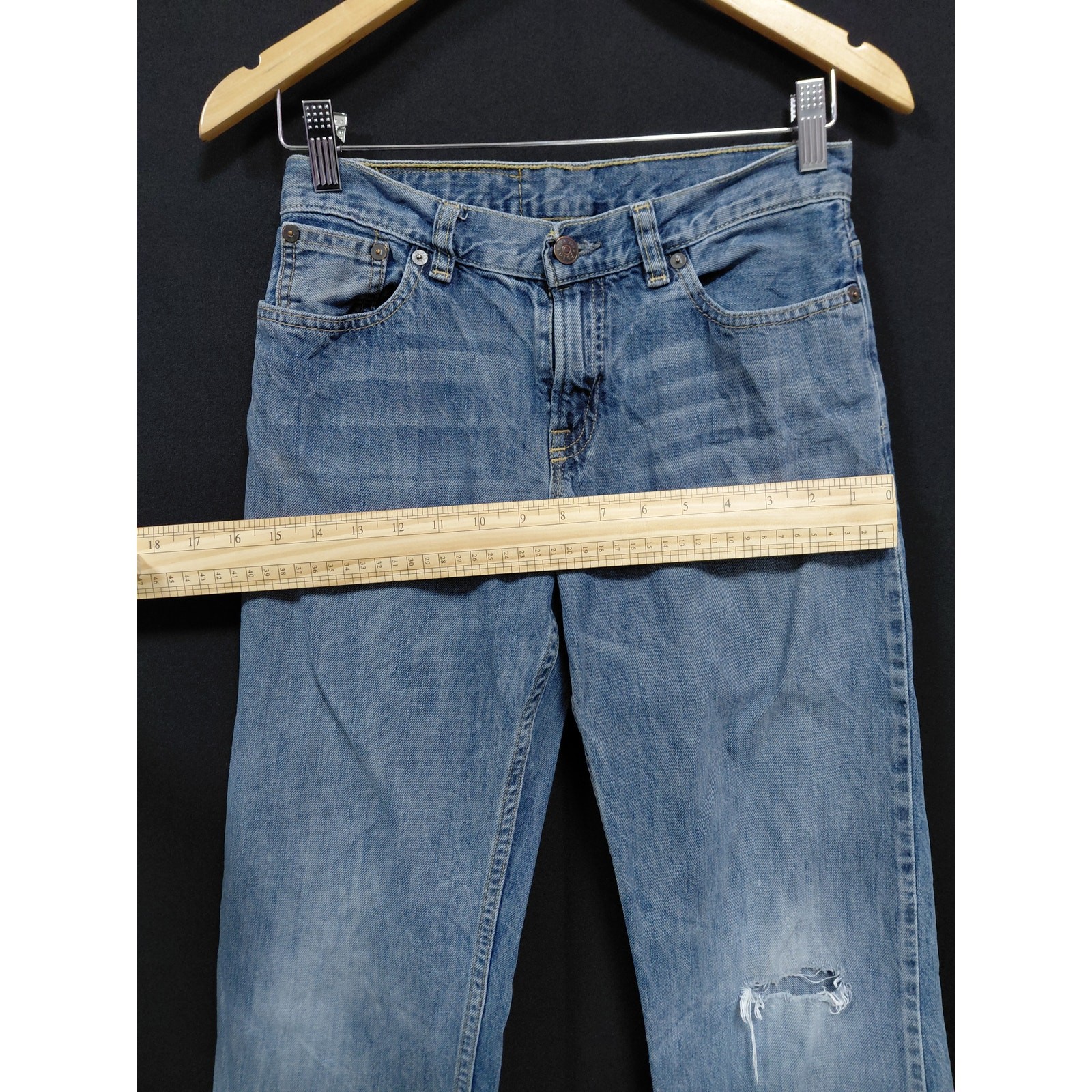 Polo Ralph Lauren Distressed Jeans Blue Mid (10-12 in) Regular Denim Size 14