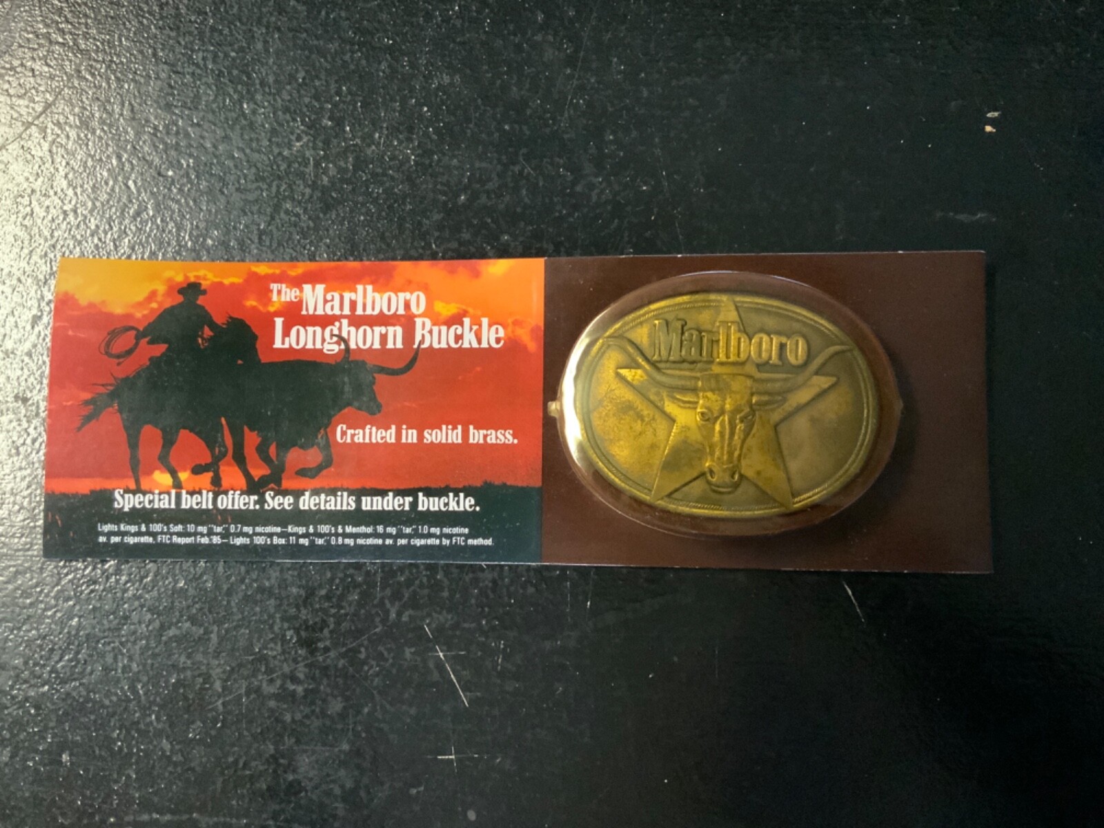 Vintage Solid Brass Marlboro Longhorn Belt Buckle