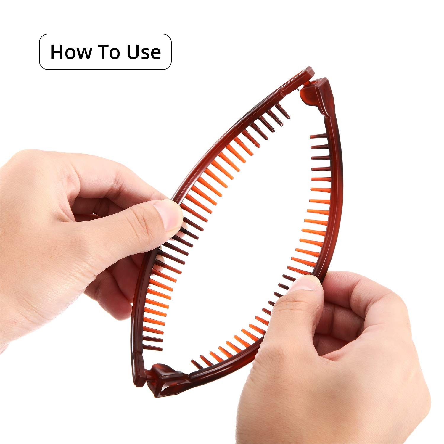 2PCS Large Curvy Hair Claw Banana Clip Vintage Simple Hair Claw Hair Accessories