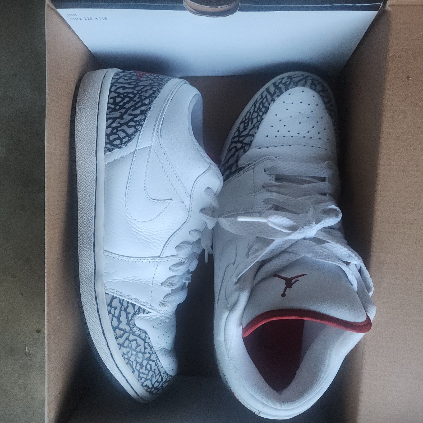 RARE 2008 Air Jordan 1 Phat Low ‘White Cement’ – Size 10.5 -( 350571 161 )
