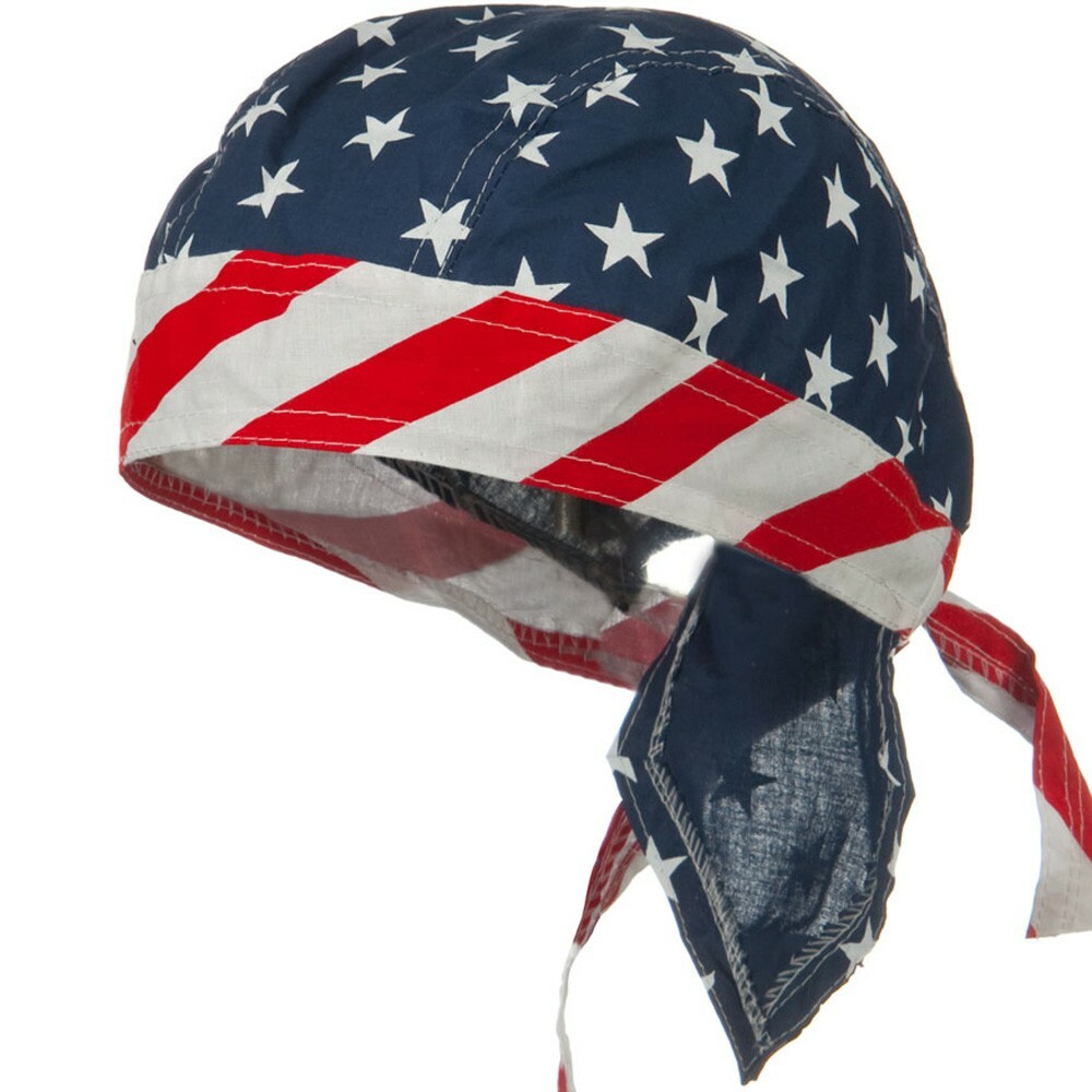American Flag Skull Cap Patriotic Doo Rag Bald Eagle Bandana Dorag Stars Stripes