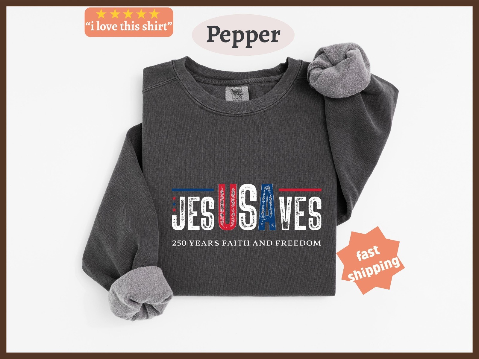 Jesus Saves USA 250 Years of Freedom T-Shirt Christian Patriotic July 4th Tee
