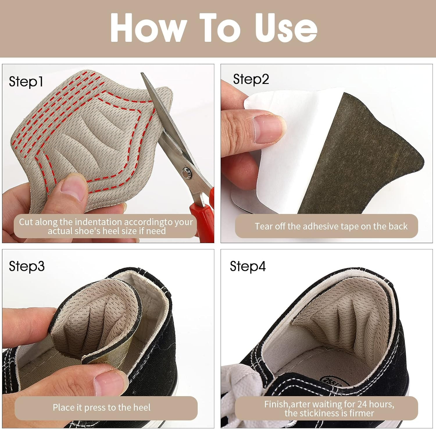 Heel Grips for Loose Shoes Heel Cushion Pads No-Slip Shoe Inserts Half Wholesale