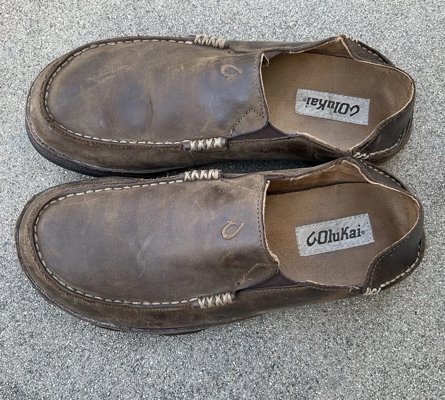 OluKai Moloa Shoes Brown Leather Loafer Slide Men’s 8 EUR 41 $140