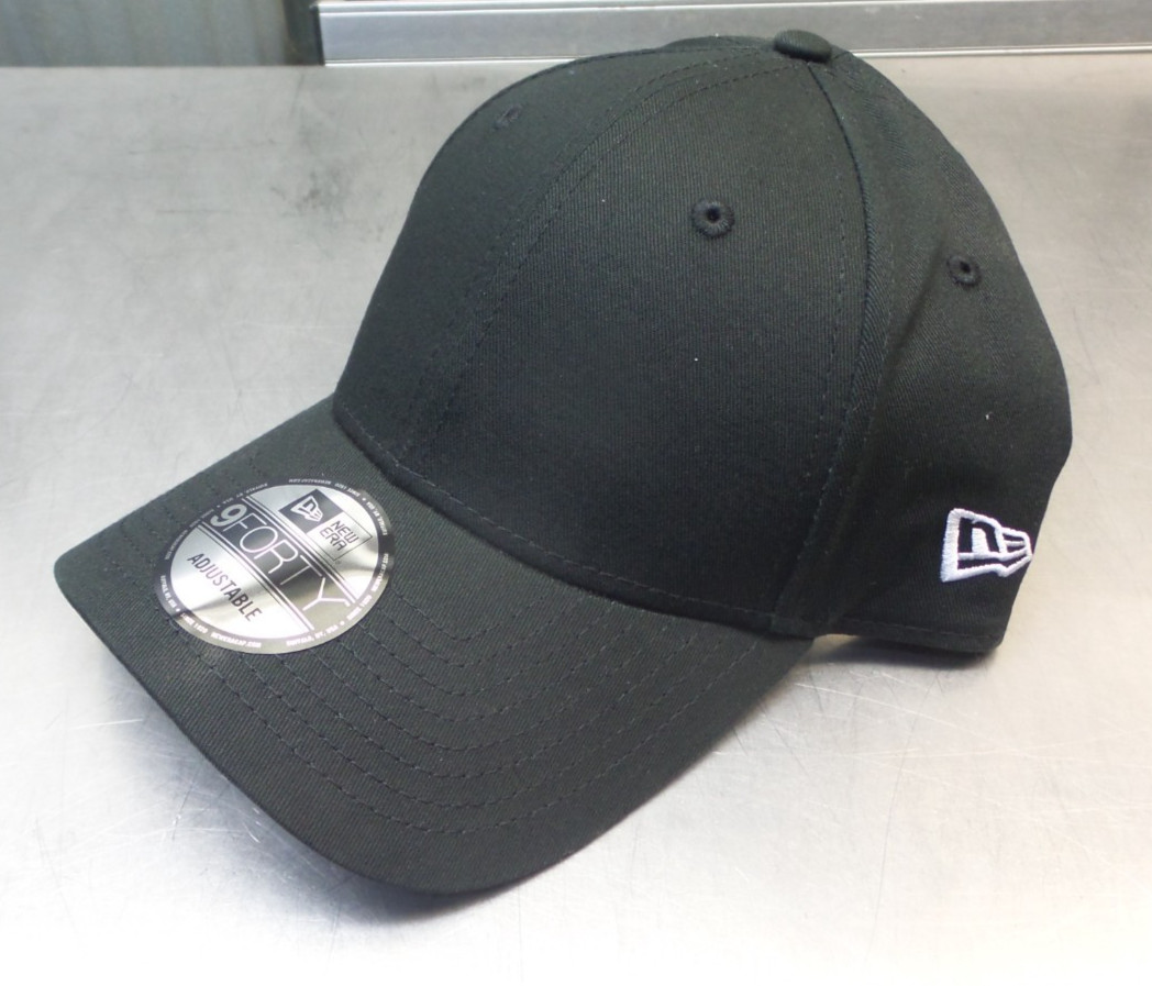 New Era 9forty Plain Black Golf Hat Adjustable Back One Size | New