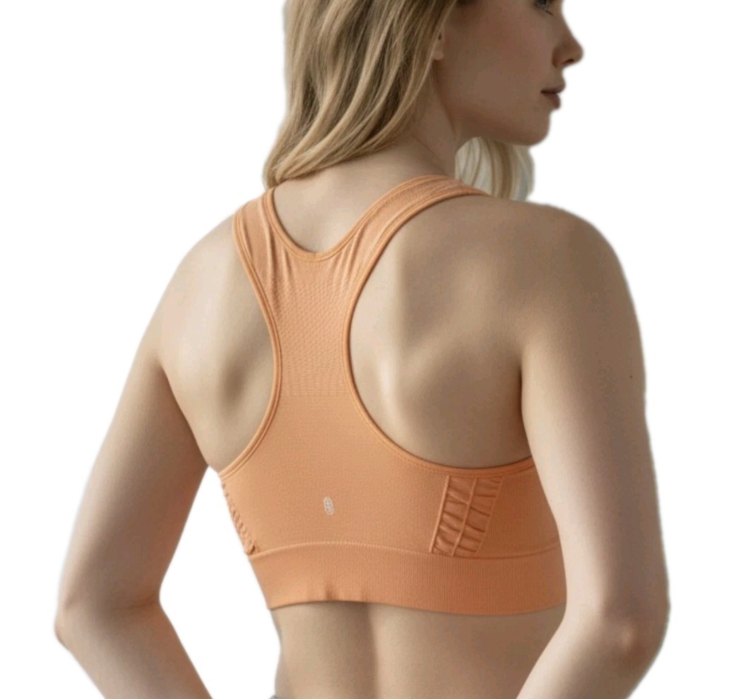 UNDEROUTFIT Nowsunday Racerback Sport Bra Sewn Pads Orange Size L-XL #1145 New