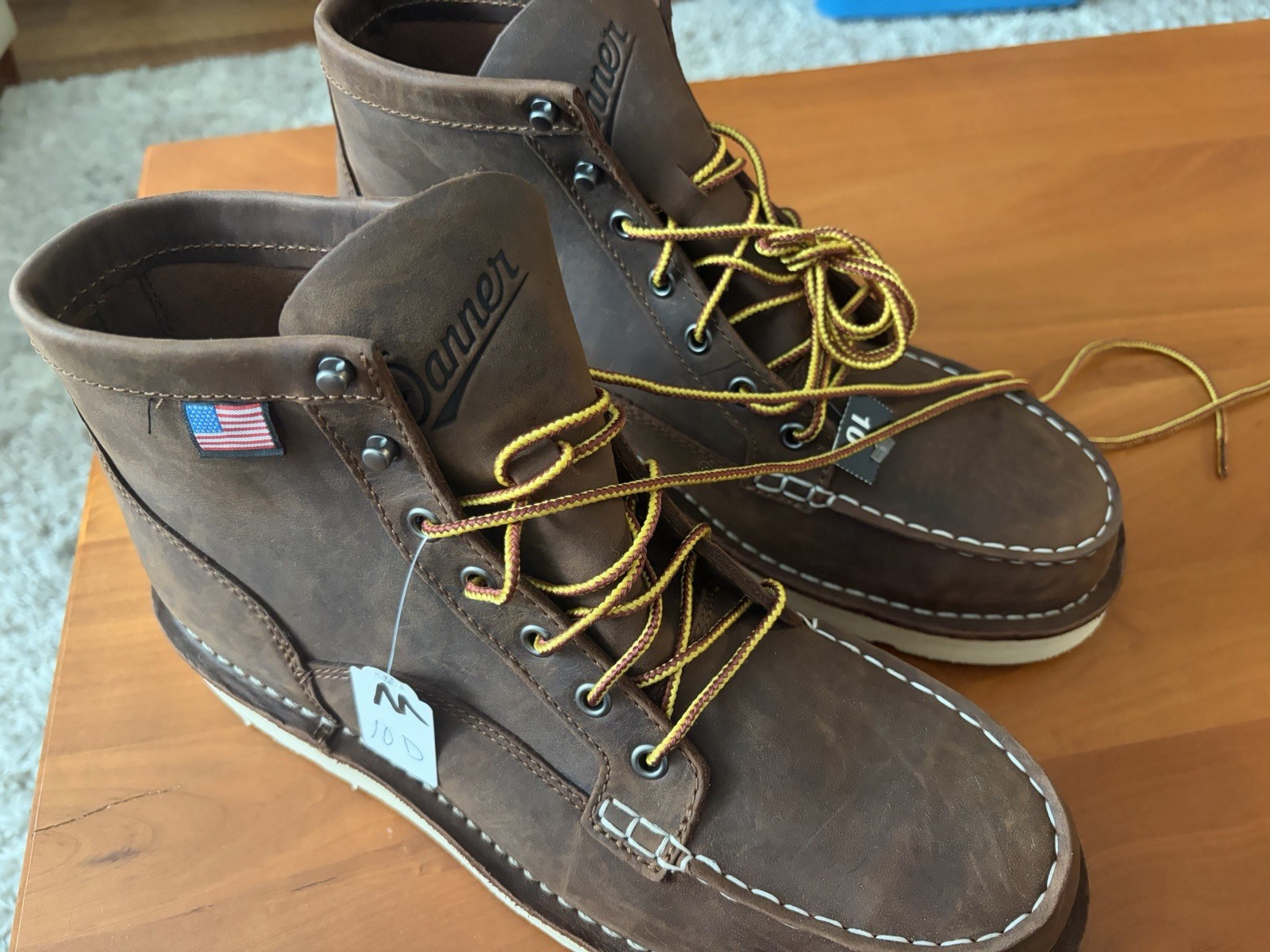 Danner Men’s Size US 10 Bull Run Moc Toe 6″ Brown Steel Toe Work Boots 15564
