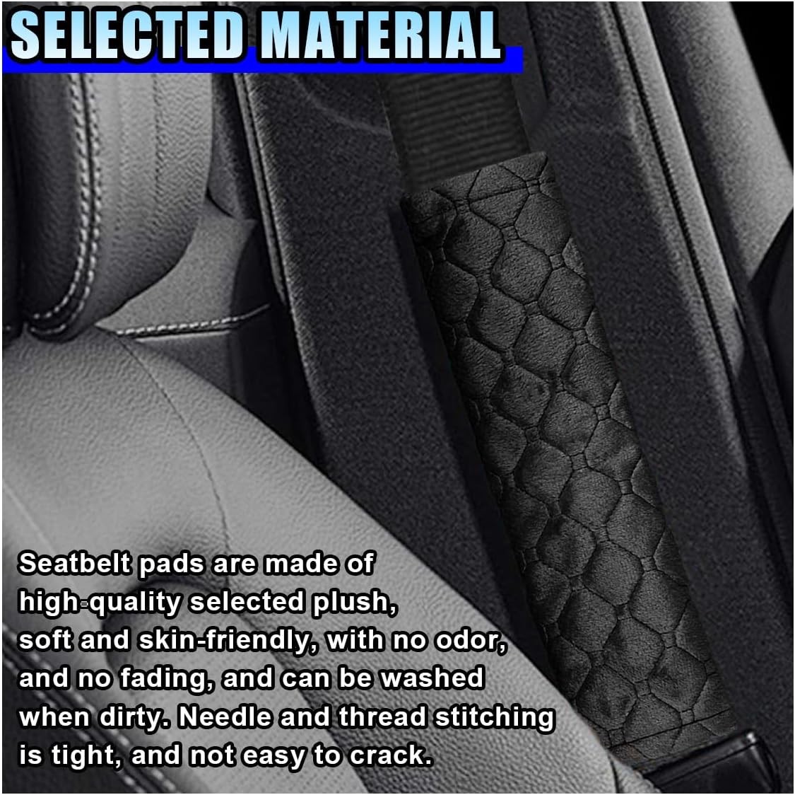 5PCS Soft Car Seat Belt Shoulder Pads – Comfort Cushion Covers fo Color: Black