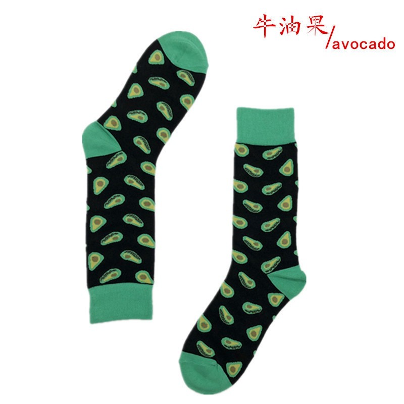 200N couple long tube socks Jacquard creative pattern Harajuku flower cotton
