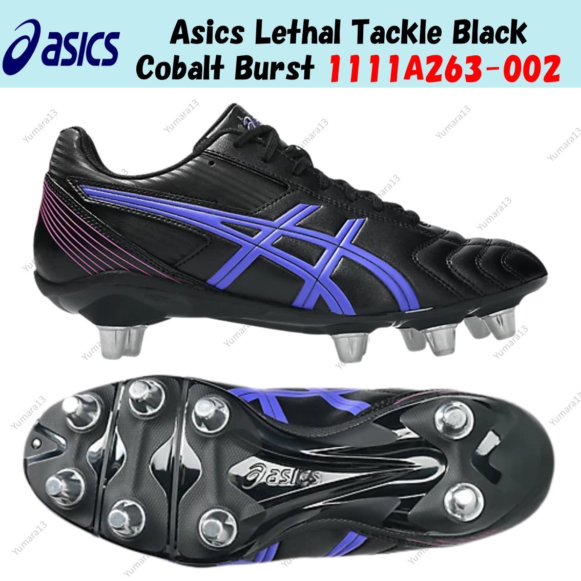 Asics Lethal Tackle Black Cobalt Burst 1111A263-002 Men’s Size