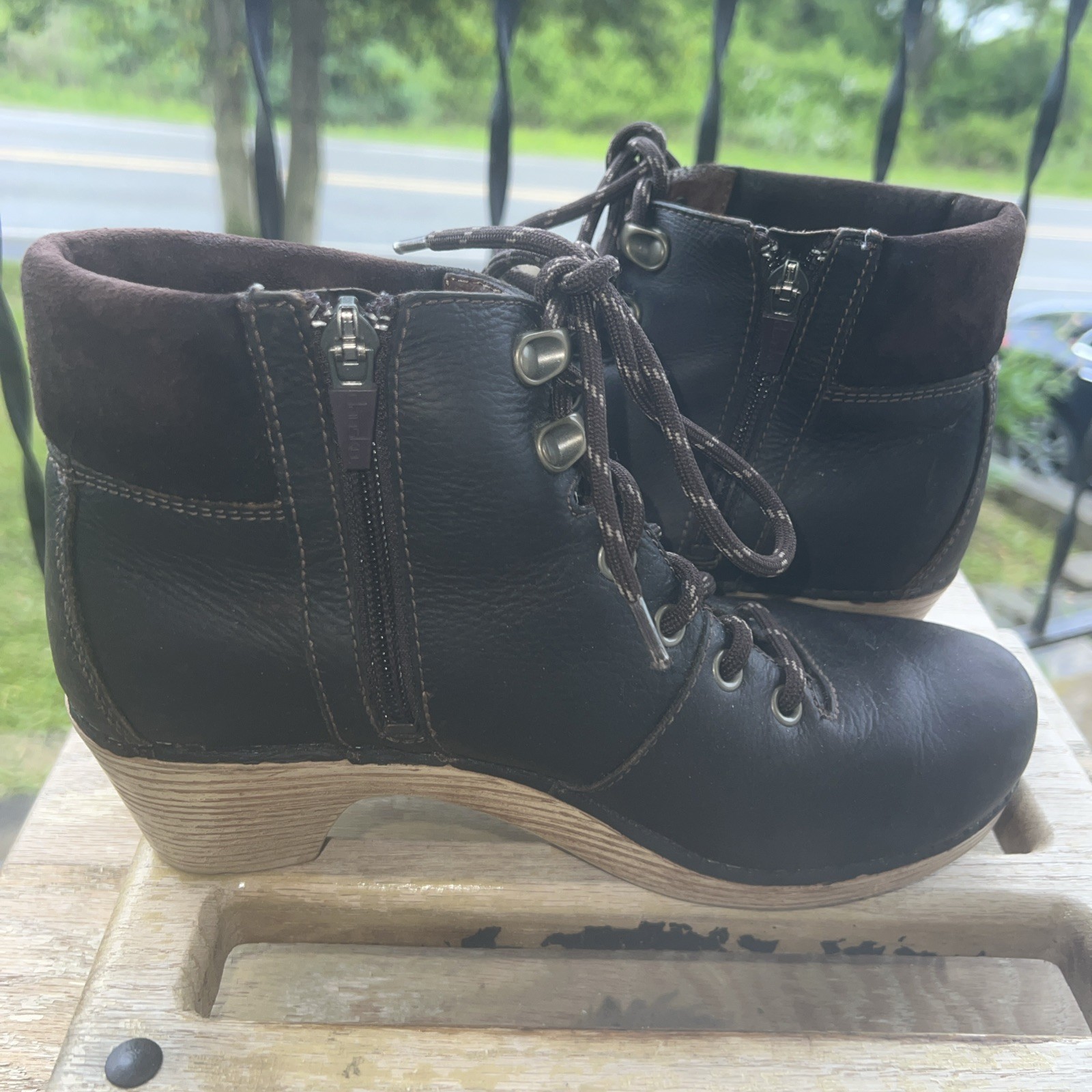 Dansko “Mikayla” Dk Brown Oiled Leather Heeled Boots Eu Size 38, USA 7