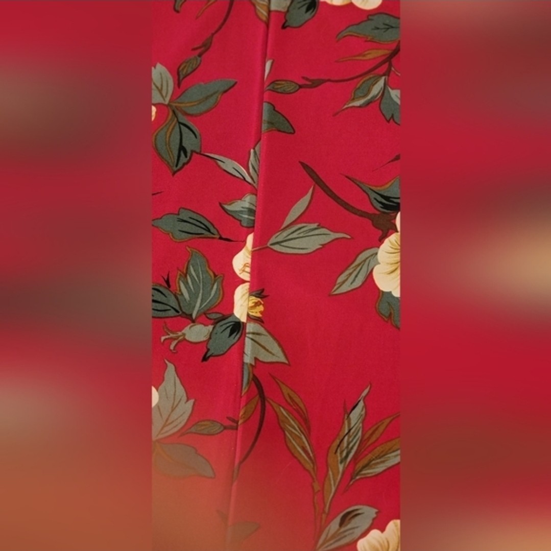Women’s Sleeveless Rich Red Floral Dress Size Small