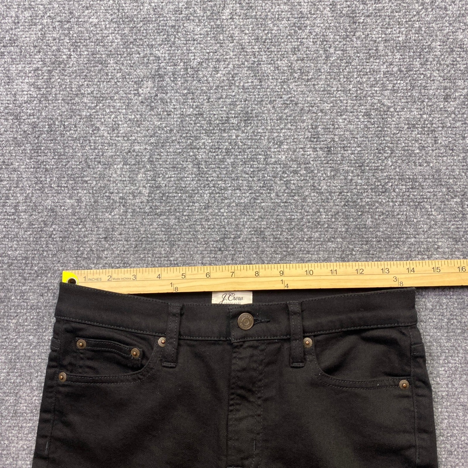 J.Crew Lookout High Rise Skinny Jeans Black Distressed Raw Hem 28P F7138