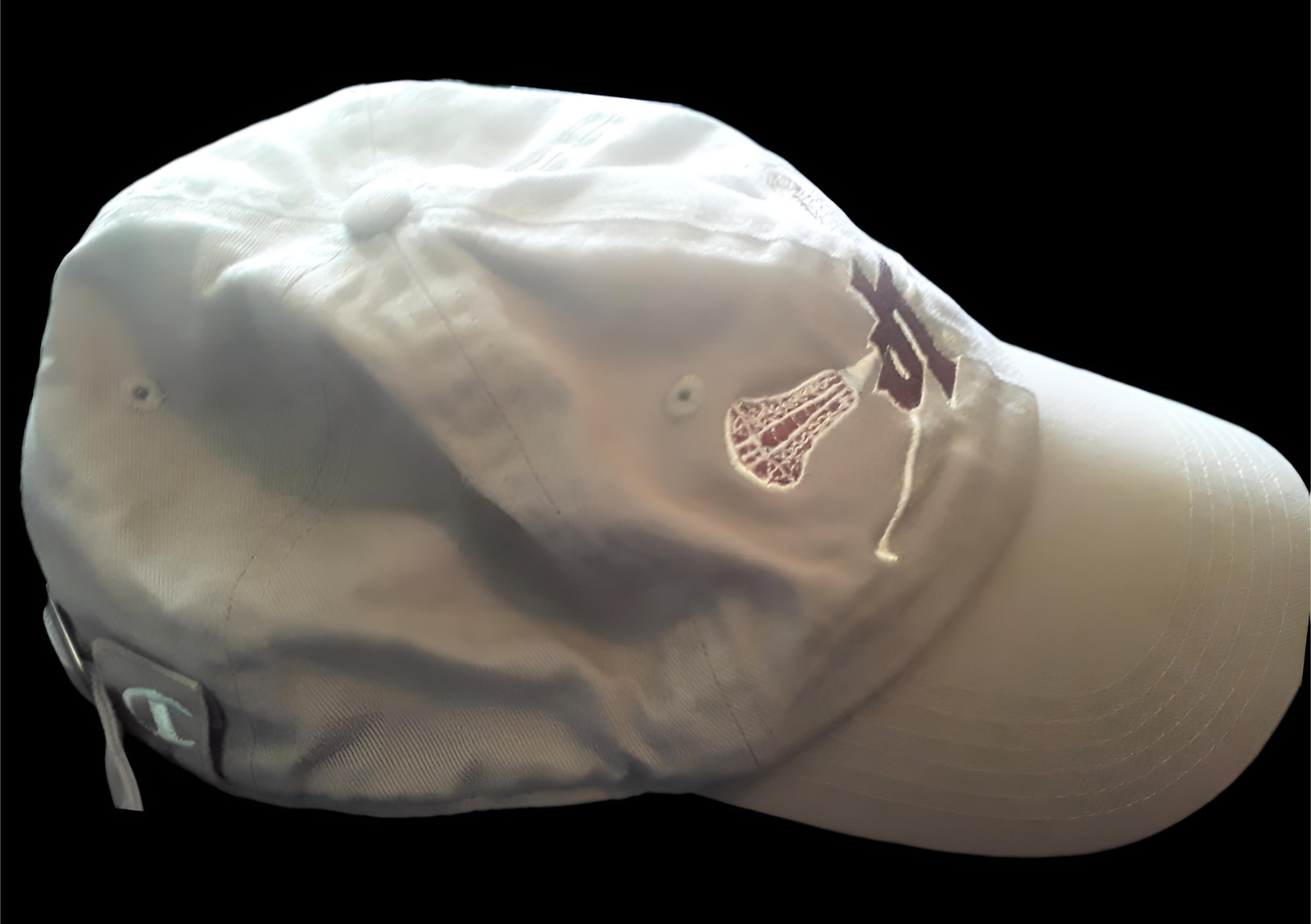 CLASSIC CHAMPION SPORTS BASEBALL CAP EMBROIDERED LACROSSE DESIGN, VERSATILE FIT
